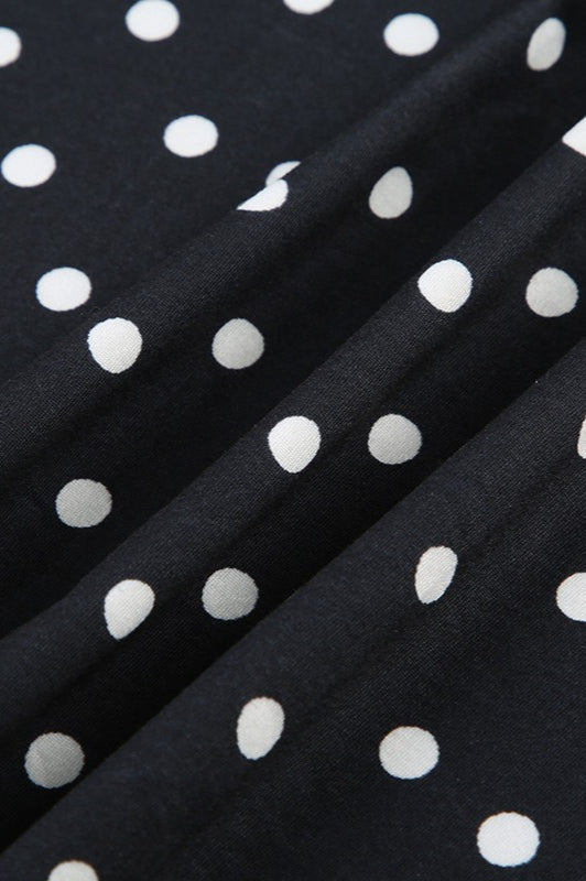 Black Polka Dot Mesh A-Line Mini Dress 4