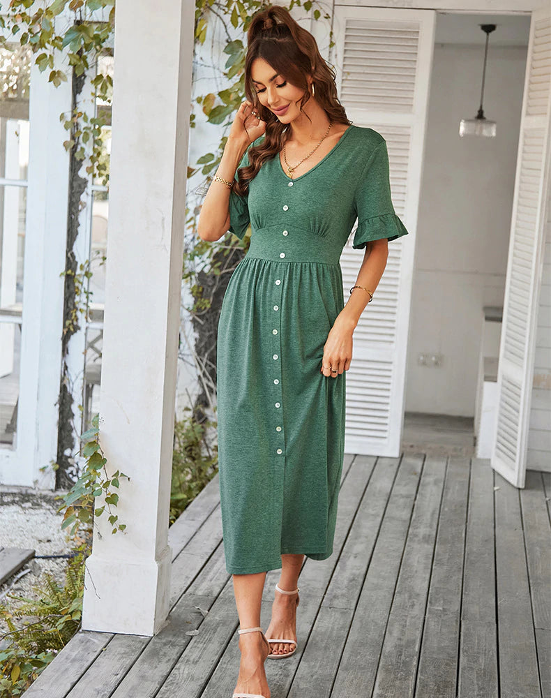 A-Line Dress - Solid Color M / Black