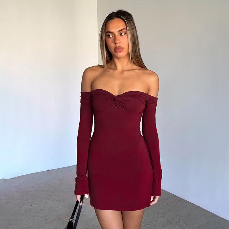 Crimson Kiss Mini Bodycon Dress Maroon