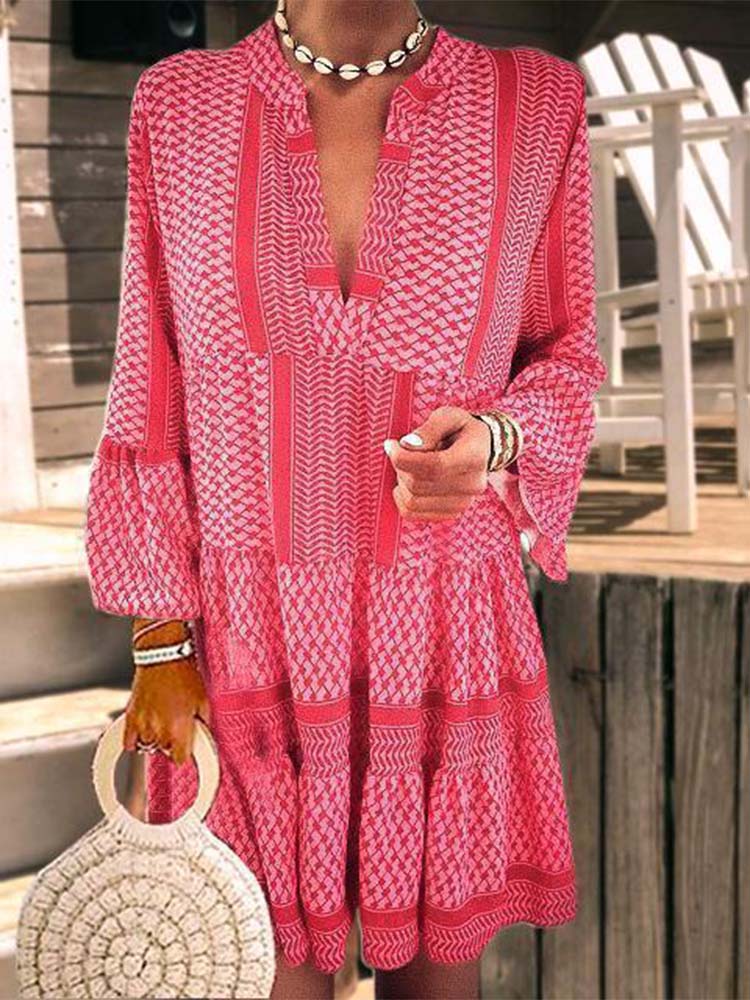 Much to Explore Geo Print Dress