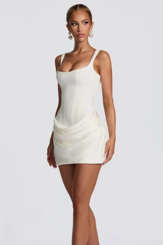 Strapless Bow Tie Detail Bodycon Mini Dress 4