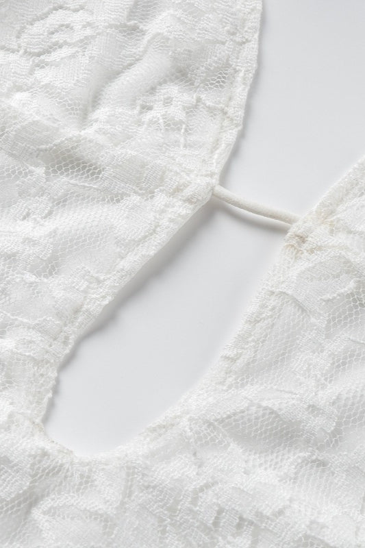 Halter Hollow Out Lace Dress