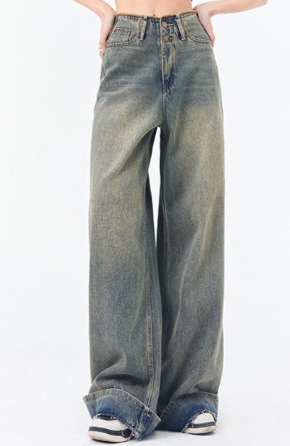 Vintage Ochre Straight Jeans