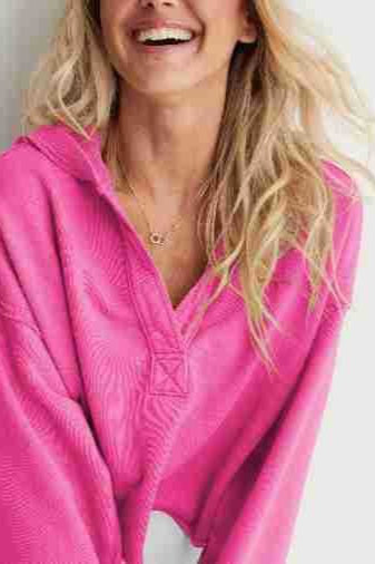 Loose V-neck Fashionable Hoodie