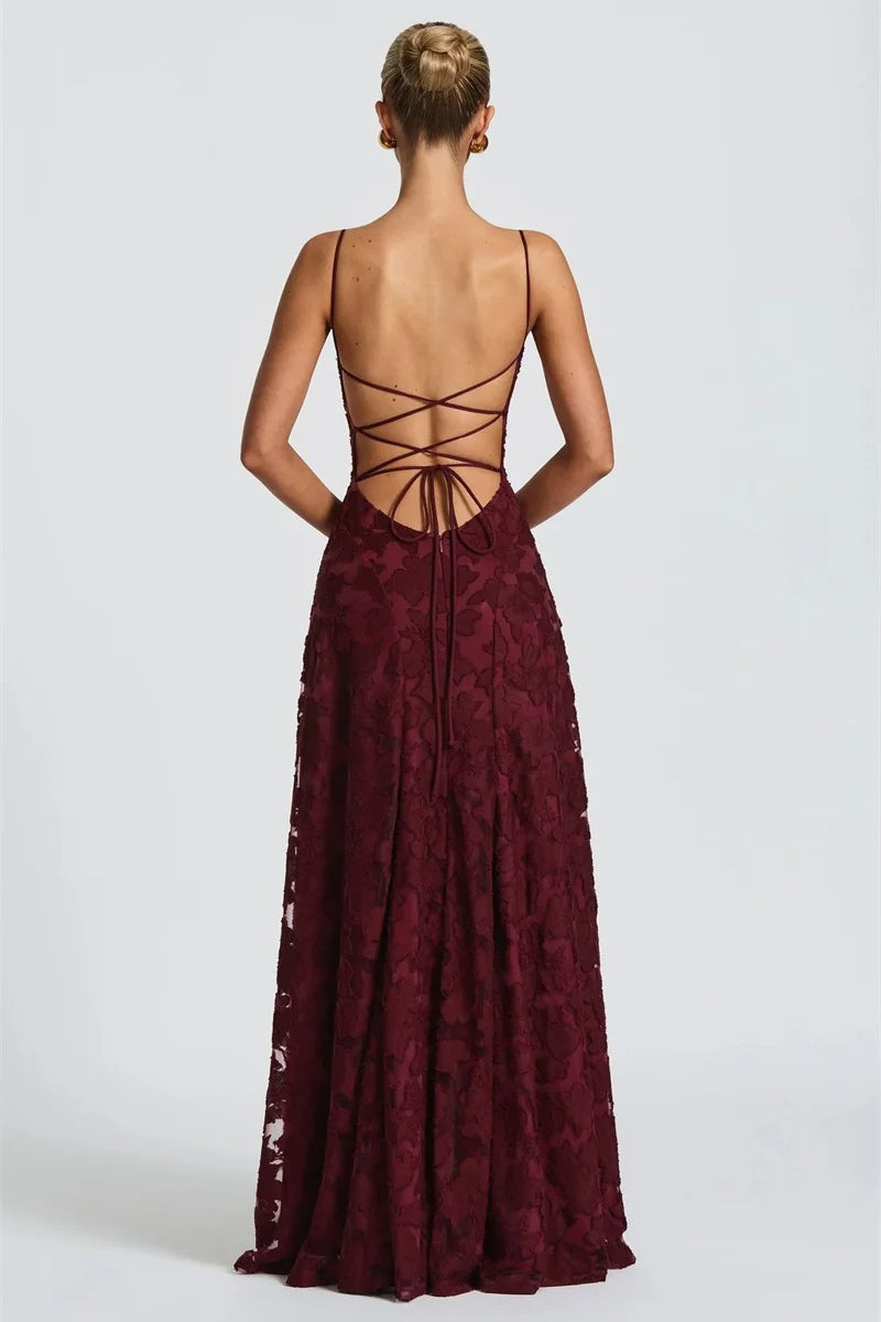 LaceUp Backless Maxi Dress