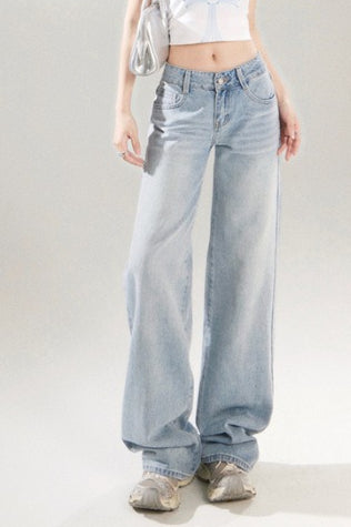 Low Rise Loose Wide Jeans