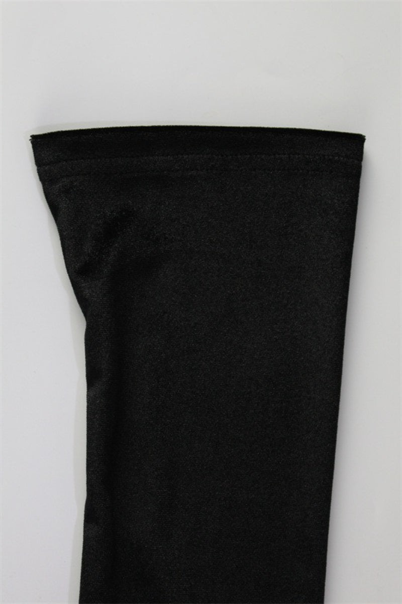 Black Square Neck Long Sleeve Fitted Bodycon Mini Dress 8