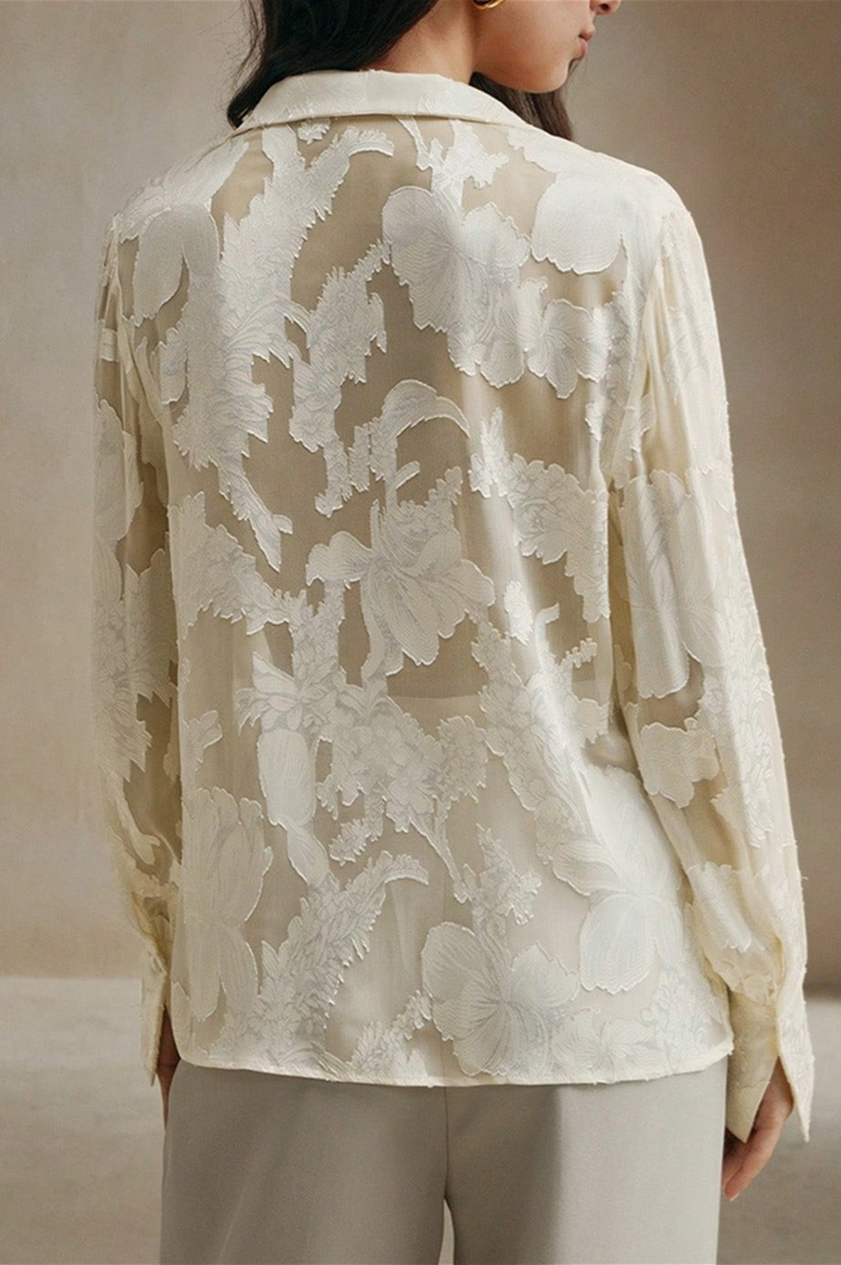 Embroidered Turtleneck Casual Spring-Summer Blouse