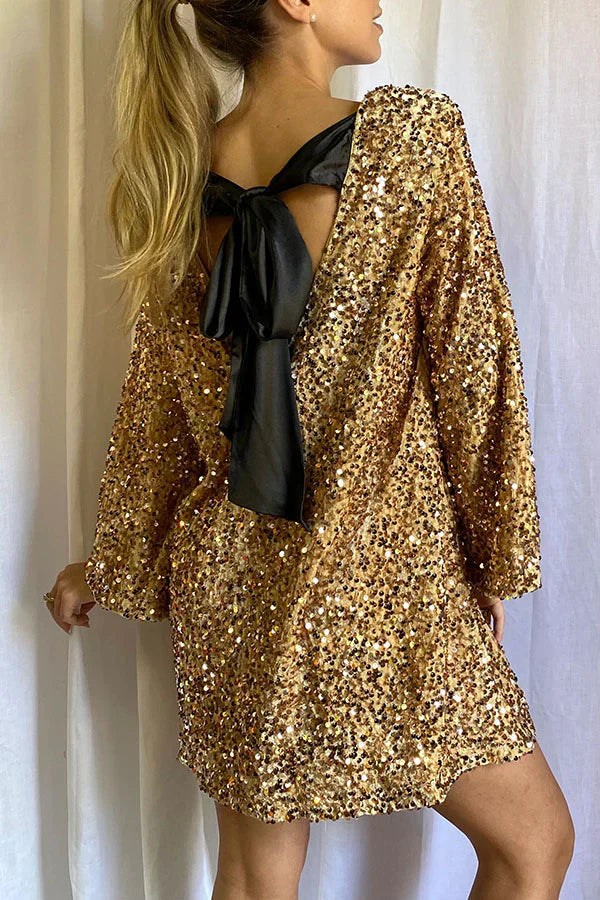 Elisa Minimalist Glitter Dress Designer Edit
