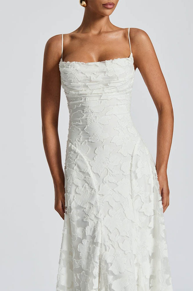 Chiffon Backless Spaghetti Strap Maxi Dress 11