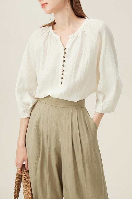 Linen French Casual Blouse