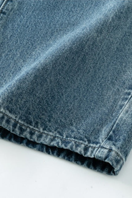 High Waist Relaxed Fluid Straight Jeans