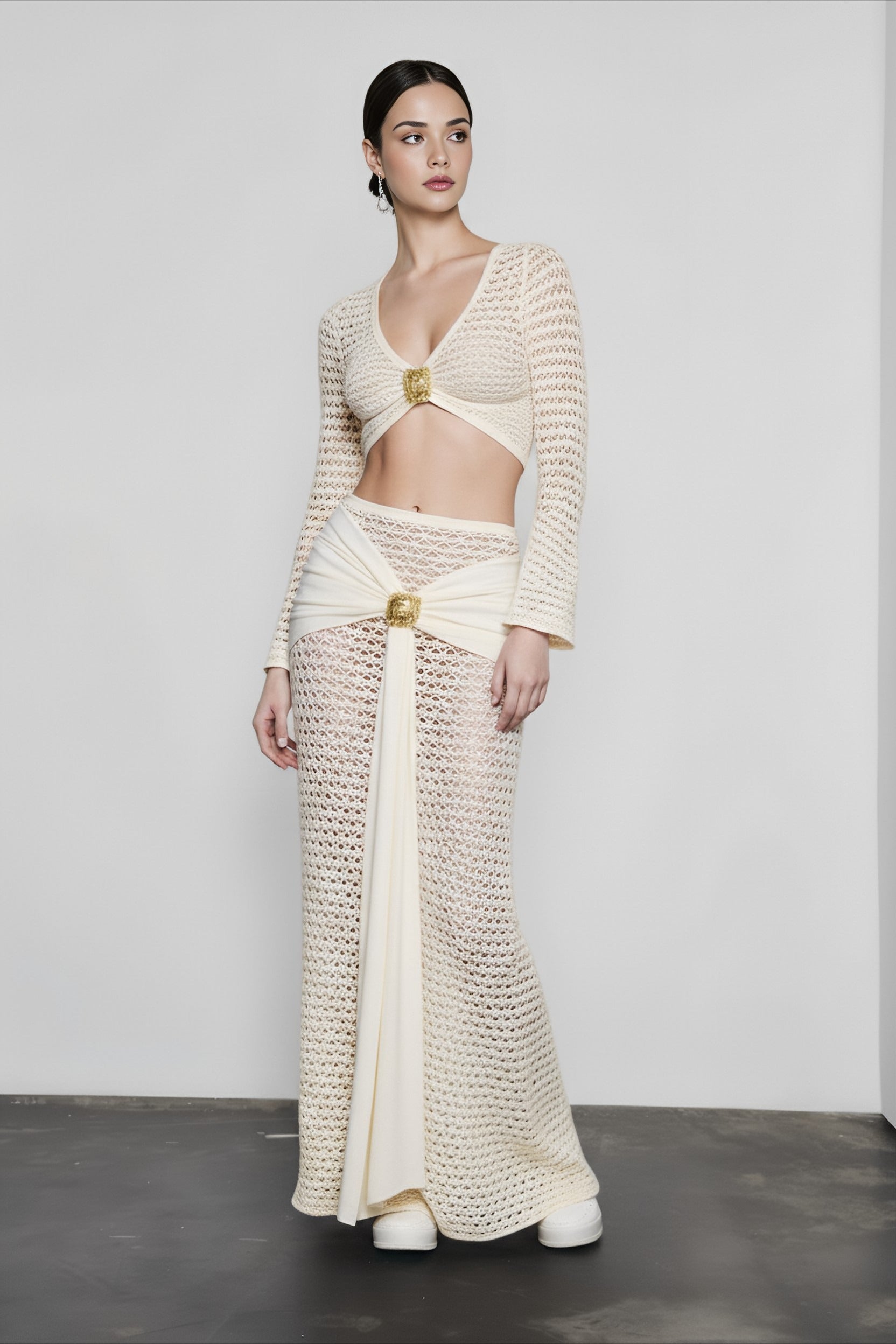 Sexy bodycon sheer cutout vacation set