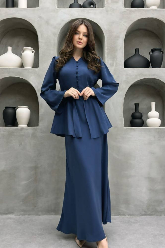 Solid Cardigan Dress Two Piece Elegant Work Set