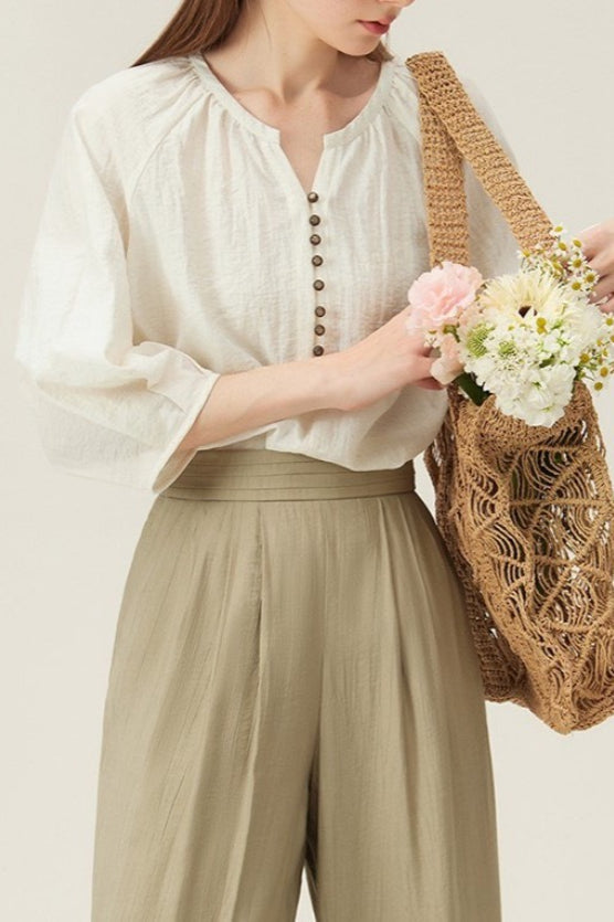 Linen French Casual Blouse