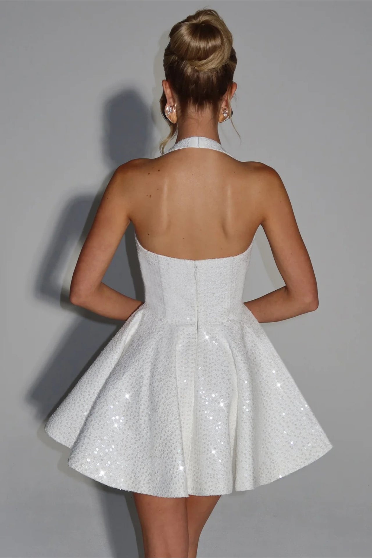 Square Neck Halter Bow Sleeveless Party Dress