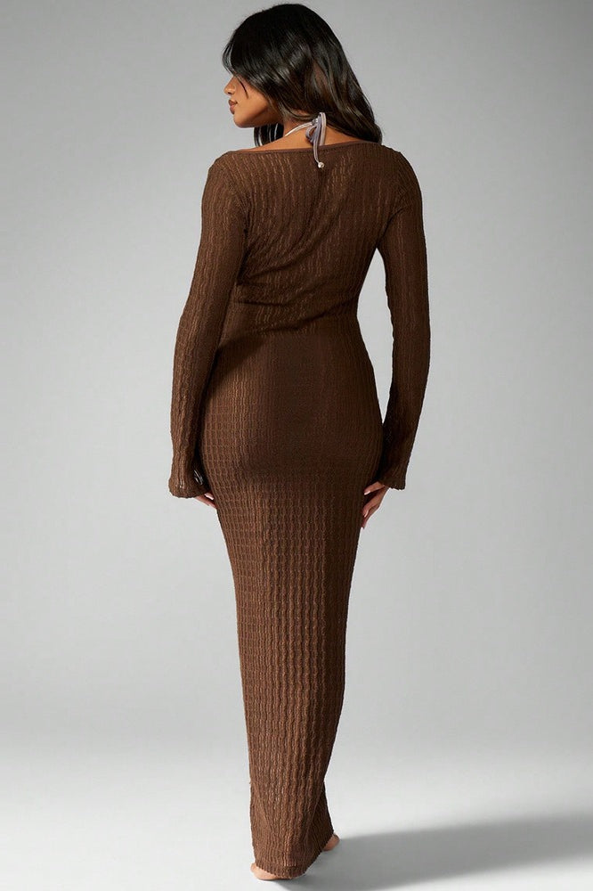 Striped Tie Waist U-Neck Maxi Dress