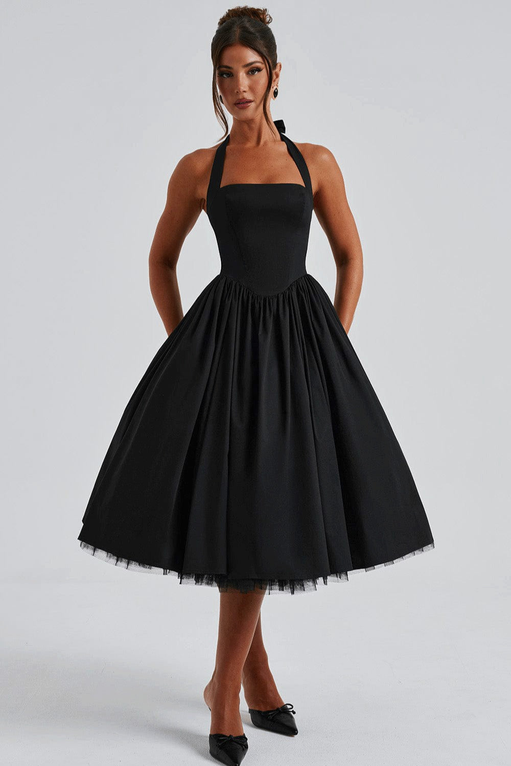 TieWaist Puff Party Dress