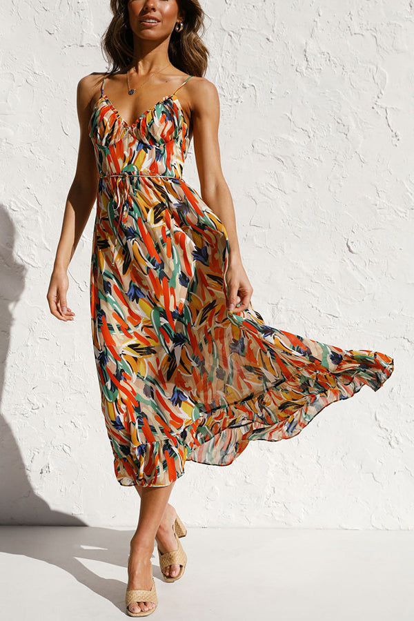 Edvige Minimalist Colorful Midi Dress Elevated Occasion Wear