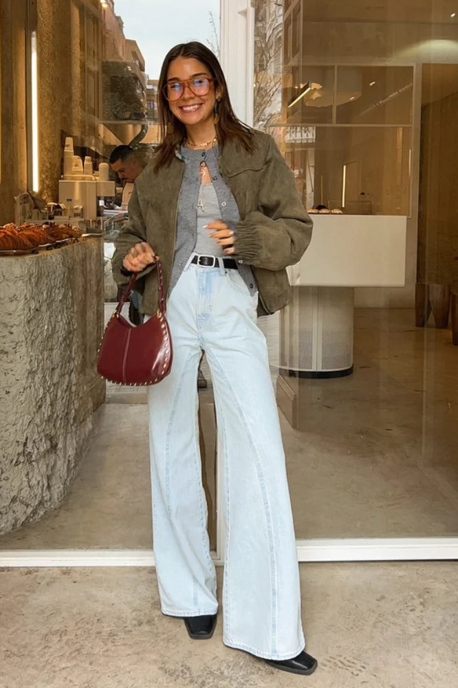 Suede Lapel SingleBreasted Jacket