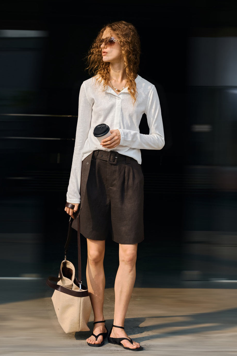 Linen Relaxed Belted Pants