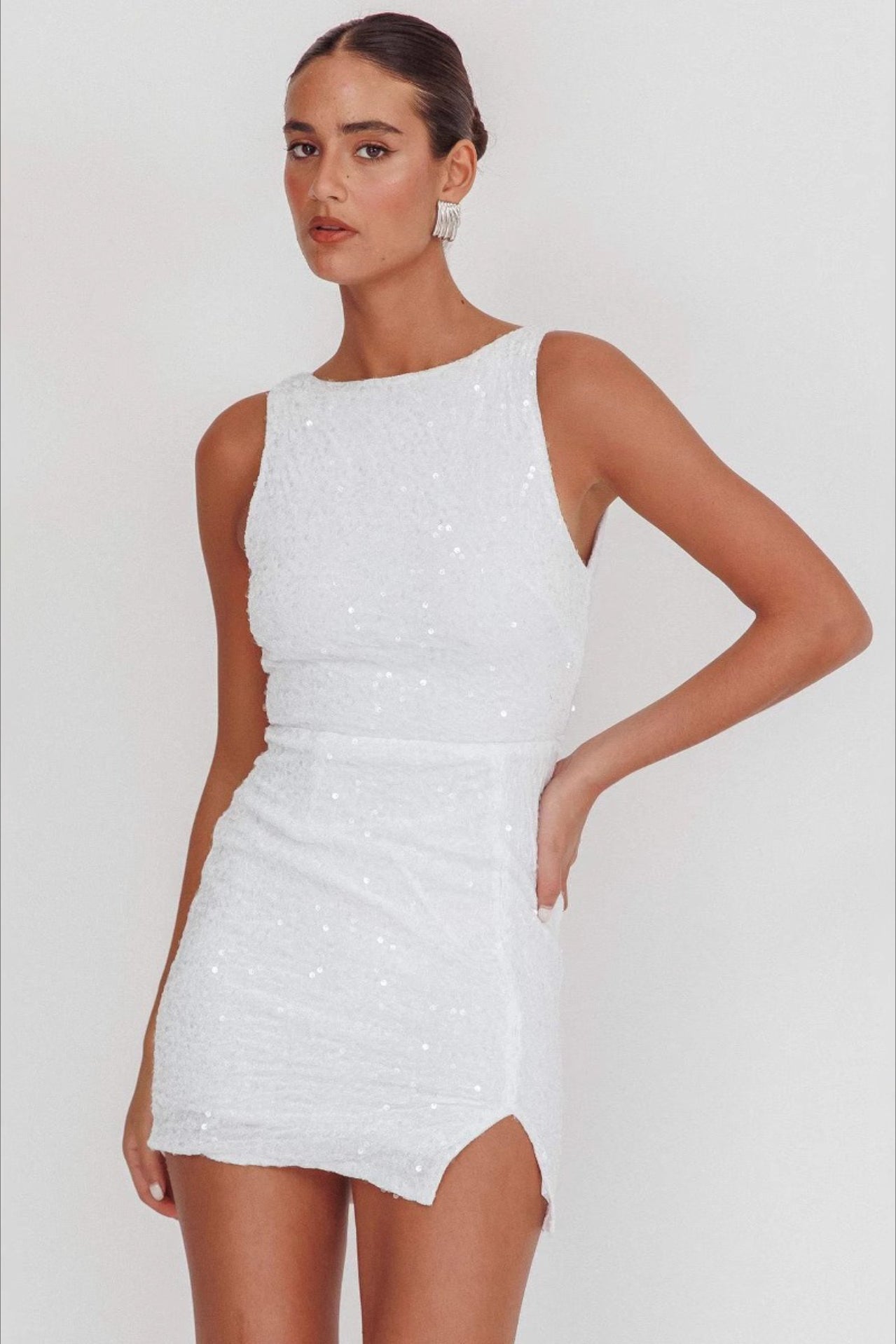 Backless Sleeveless Sequin Mini Dress 5