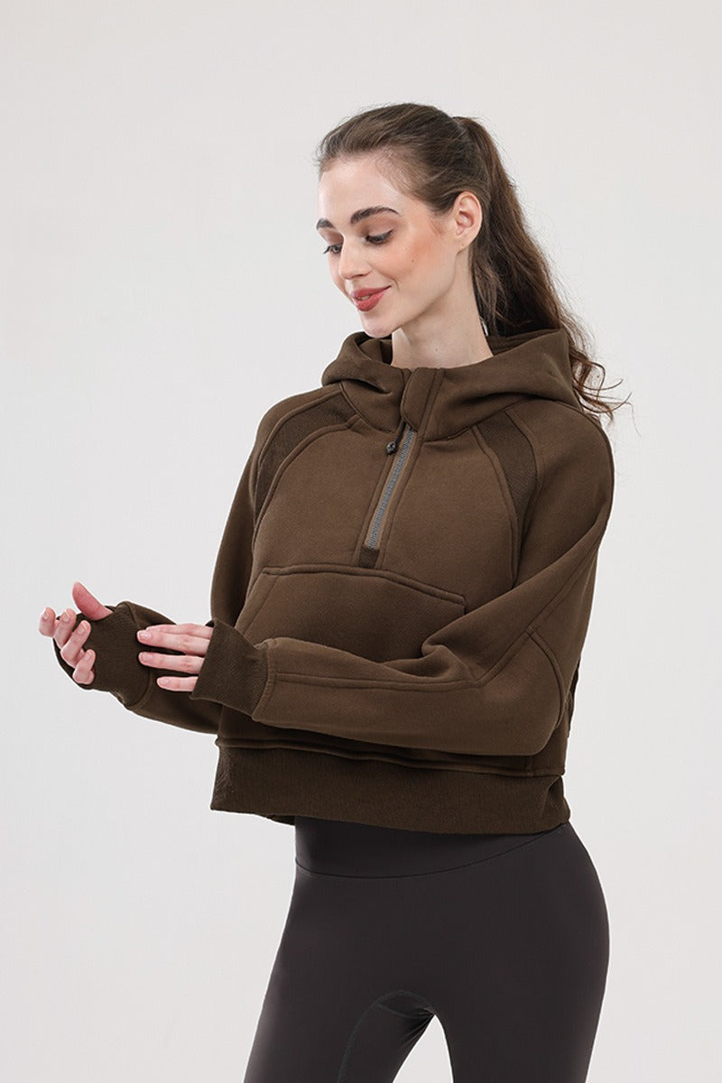 Warm Half-Zip Loose Hoodie