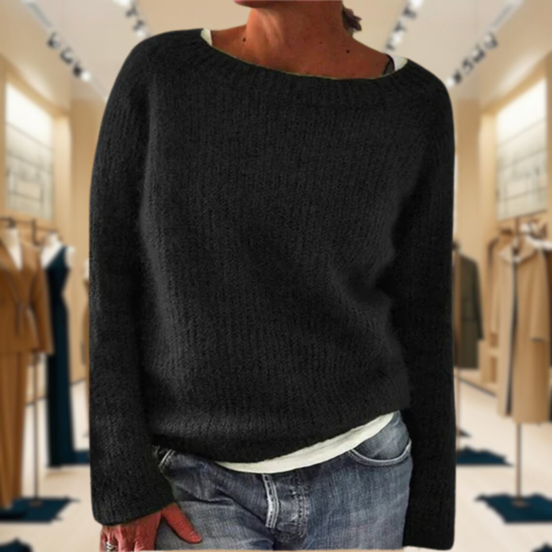 Boat Neck Ribbed Knit Long Sleeve Sweater 6