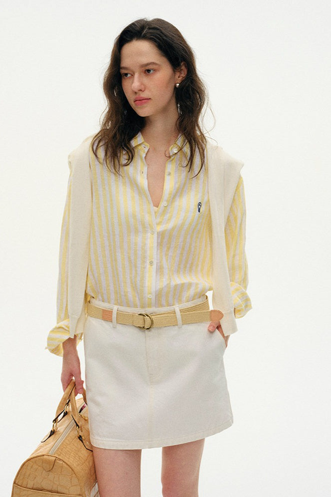 Linen Relaxed Striped Blouse