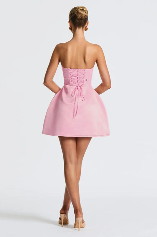 Satin Bow LowBack Party Dress