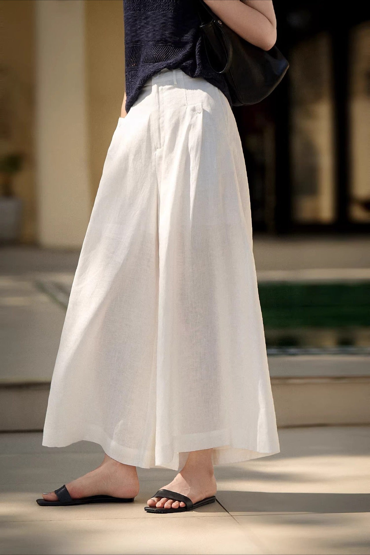 Breezy Linen Relaxed Wide Leg Pants