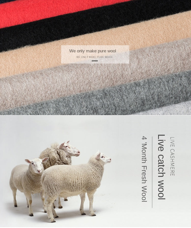 Solidcolored Men's Wool Student Gift Red Scarf
