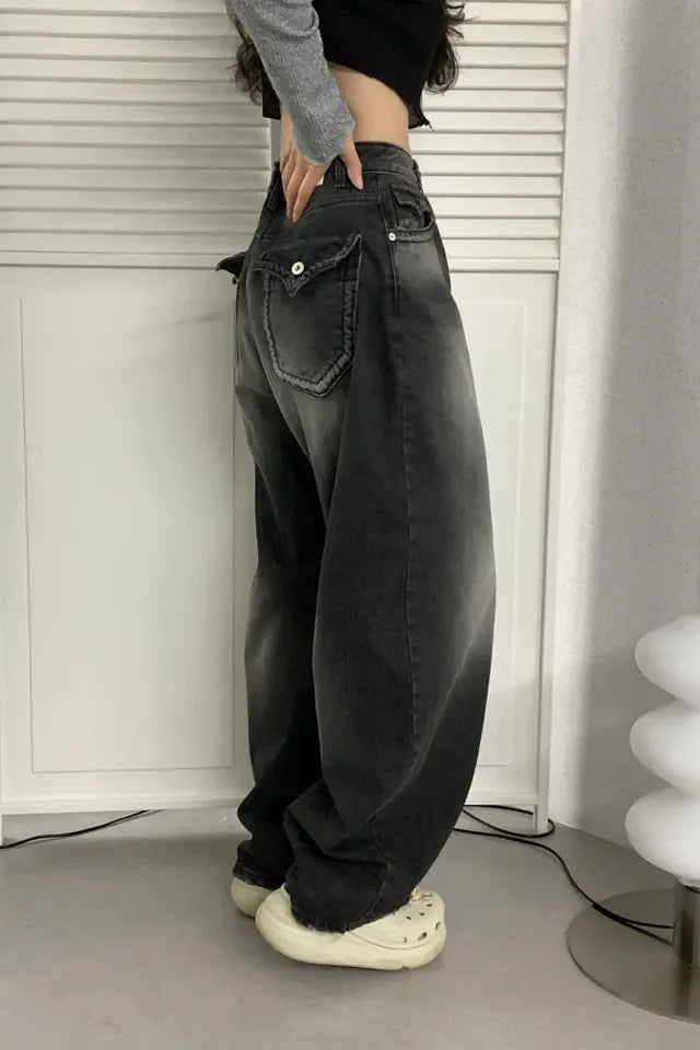 Retro High Waist WideLeg Jeans