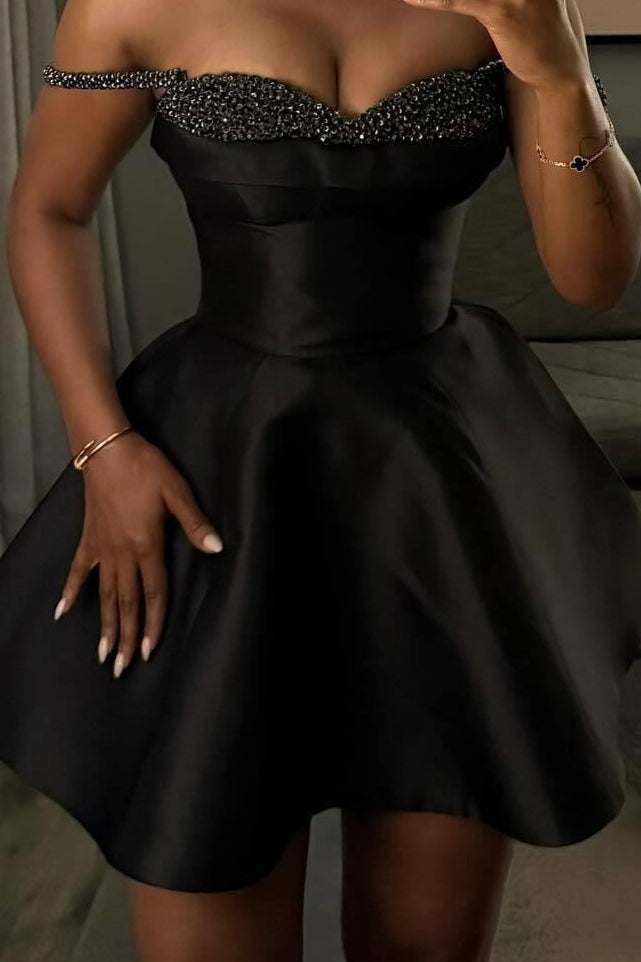 Black Sequin Panel Bustier Mini Dress 2