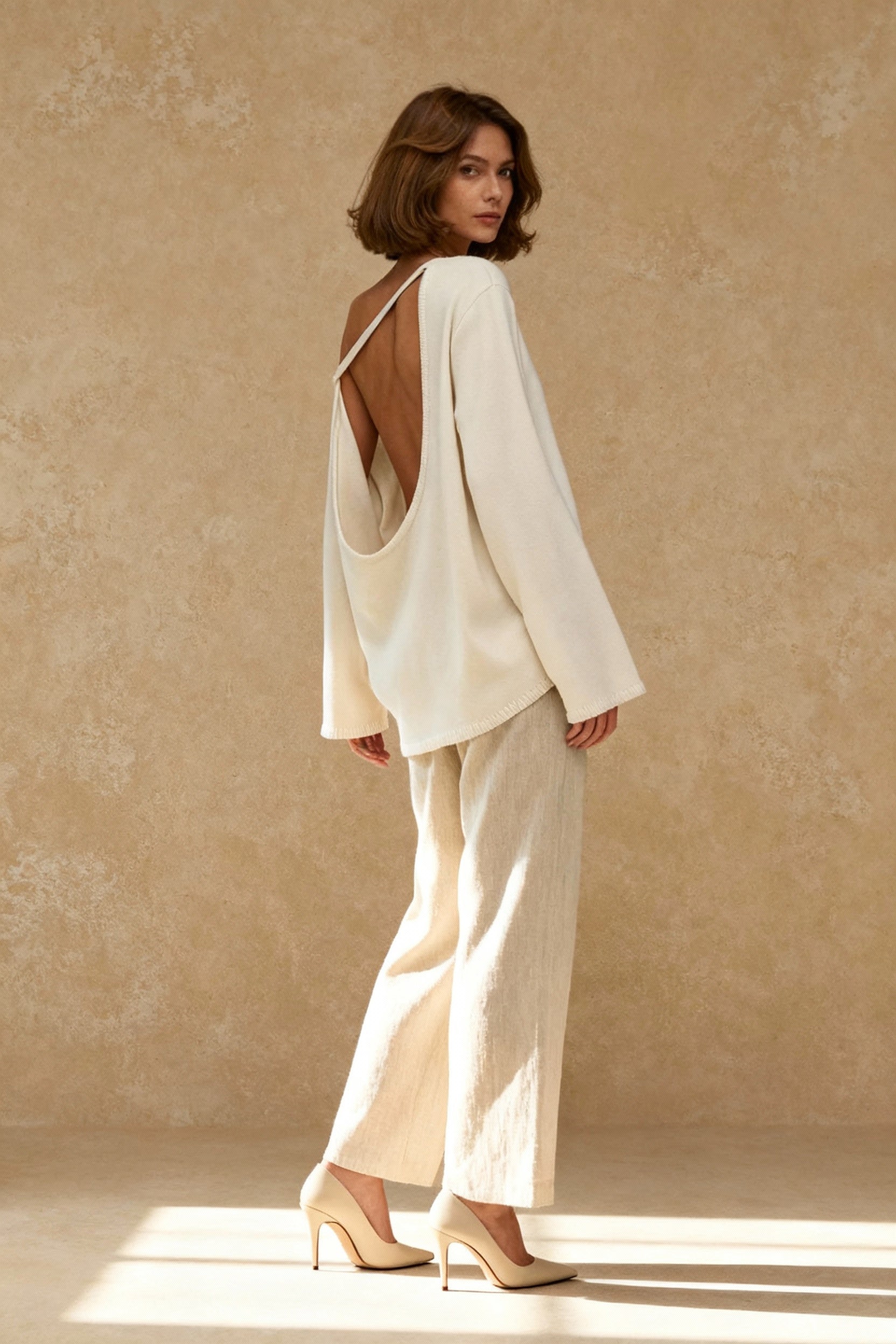 Cotton Loose Fit OffShoulder Knit Sweater