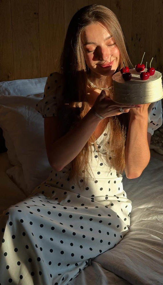 White Polka Dot V-Neck Bodycon Maxi Dress