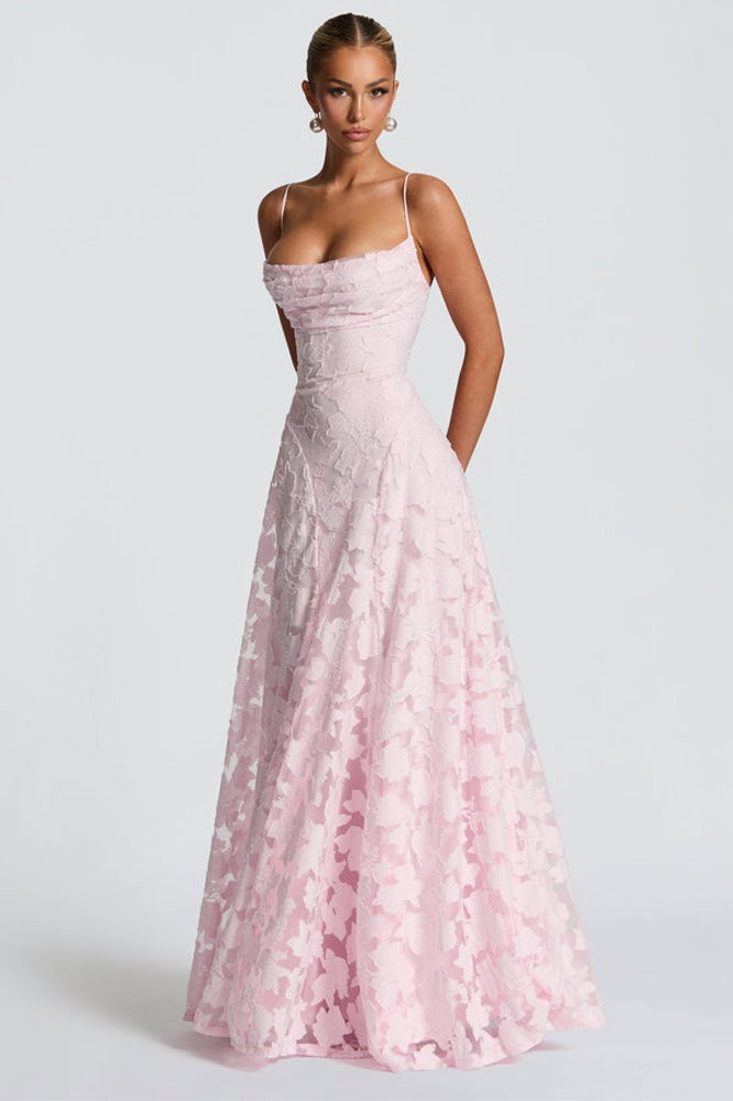 Chiffon Backless Spaghetti Strap Maxi Dress 6