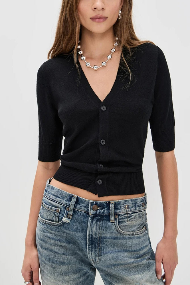 VNeck Stretch Knit Cardigan