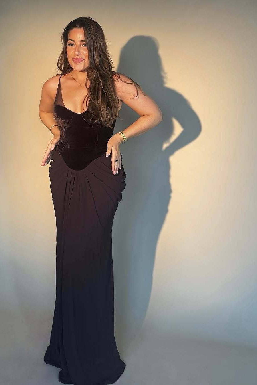 Spaghetti Strap Backless Mesh Paneled Party Dress