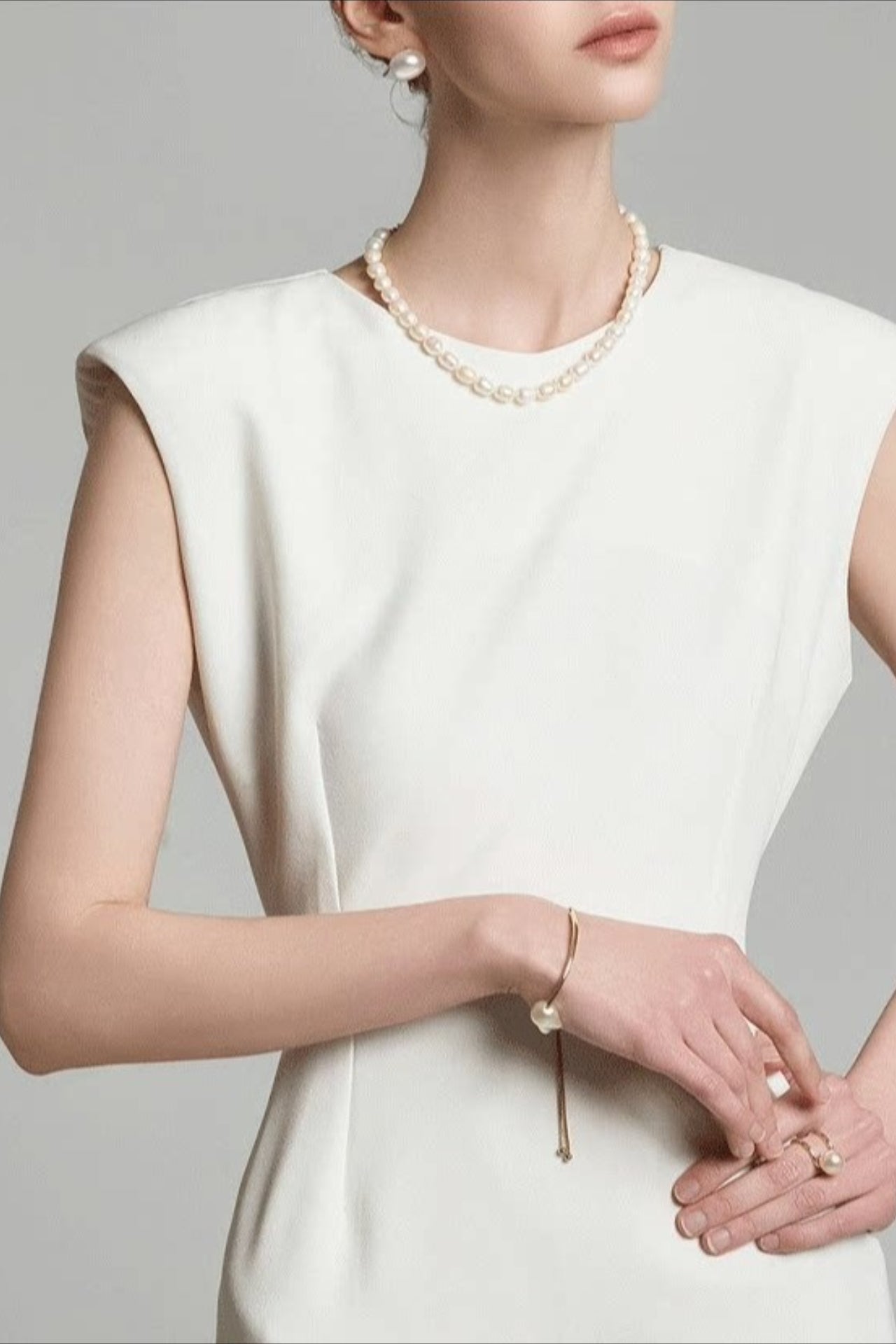 Sleeveless High Waist Slim Work Dress