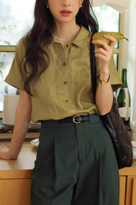 Vintage Linen Relaxed Blouse