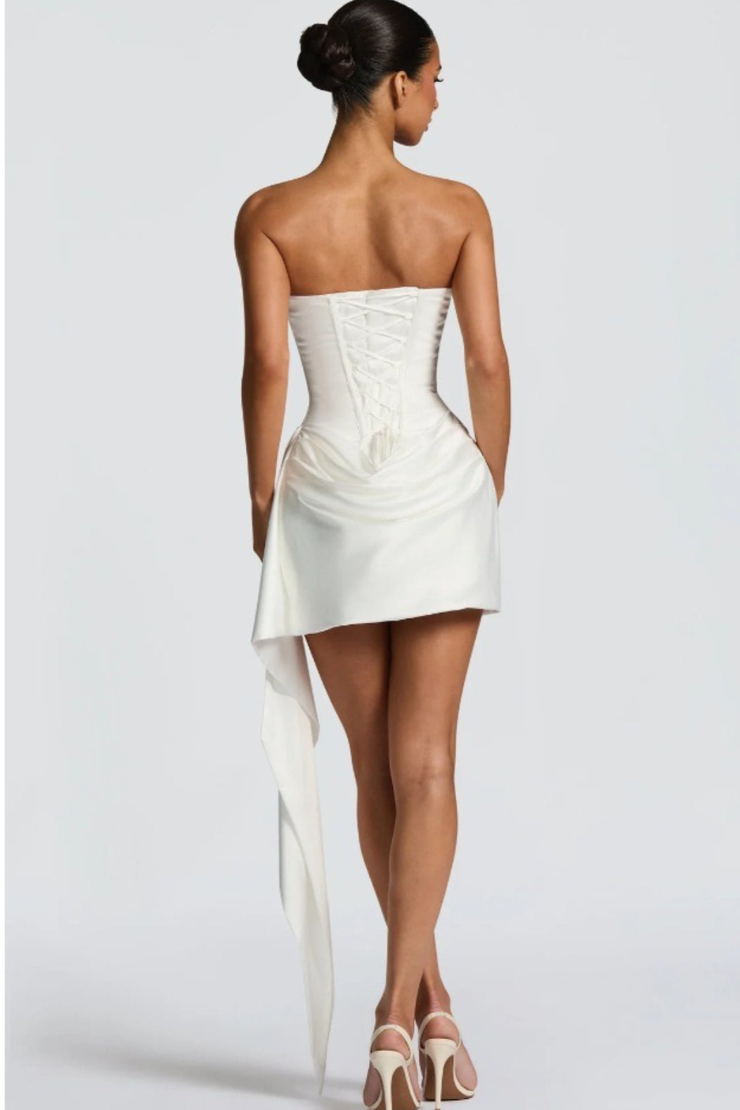 Strapless Scarf Neck Detail Bodycon Mini Dress 9