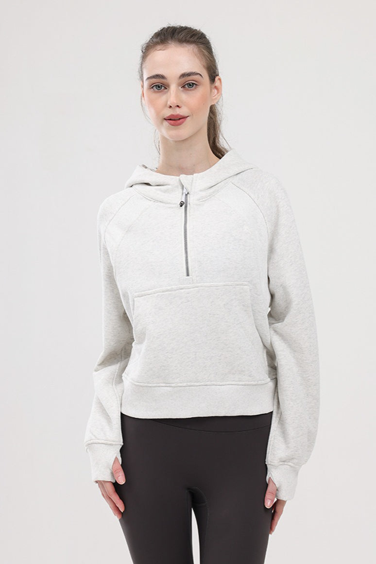 Warm Half-Zip Loose Hoodie