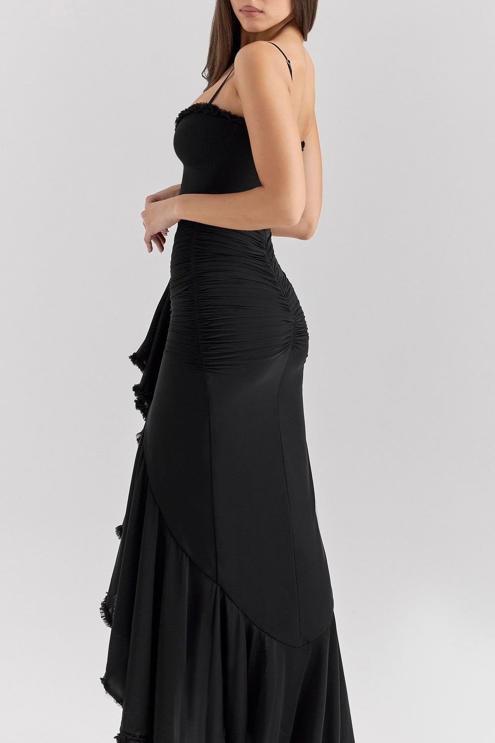Stretch Mesh V Neck Cami Midi Dress