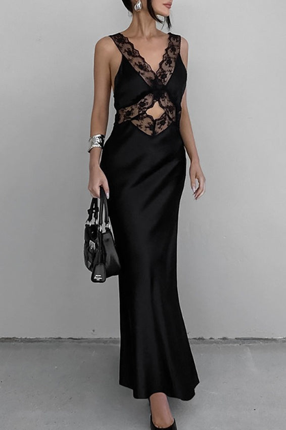 Spaghetti Strap Polka Dot Maxi Dress