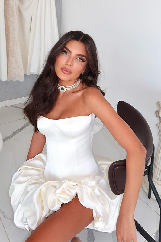 Strapless Ruched ALine Party Dress