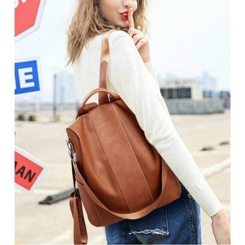 Limited Leather Ladies Anti-theft Backpack