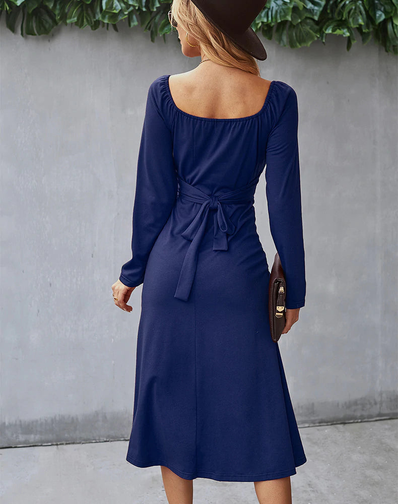 Romantic Dress - Solid Color Bottoming M / Red