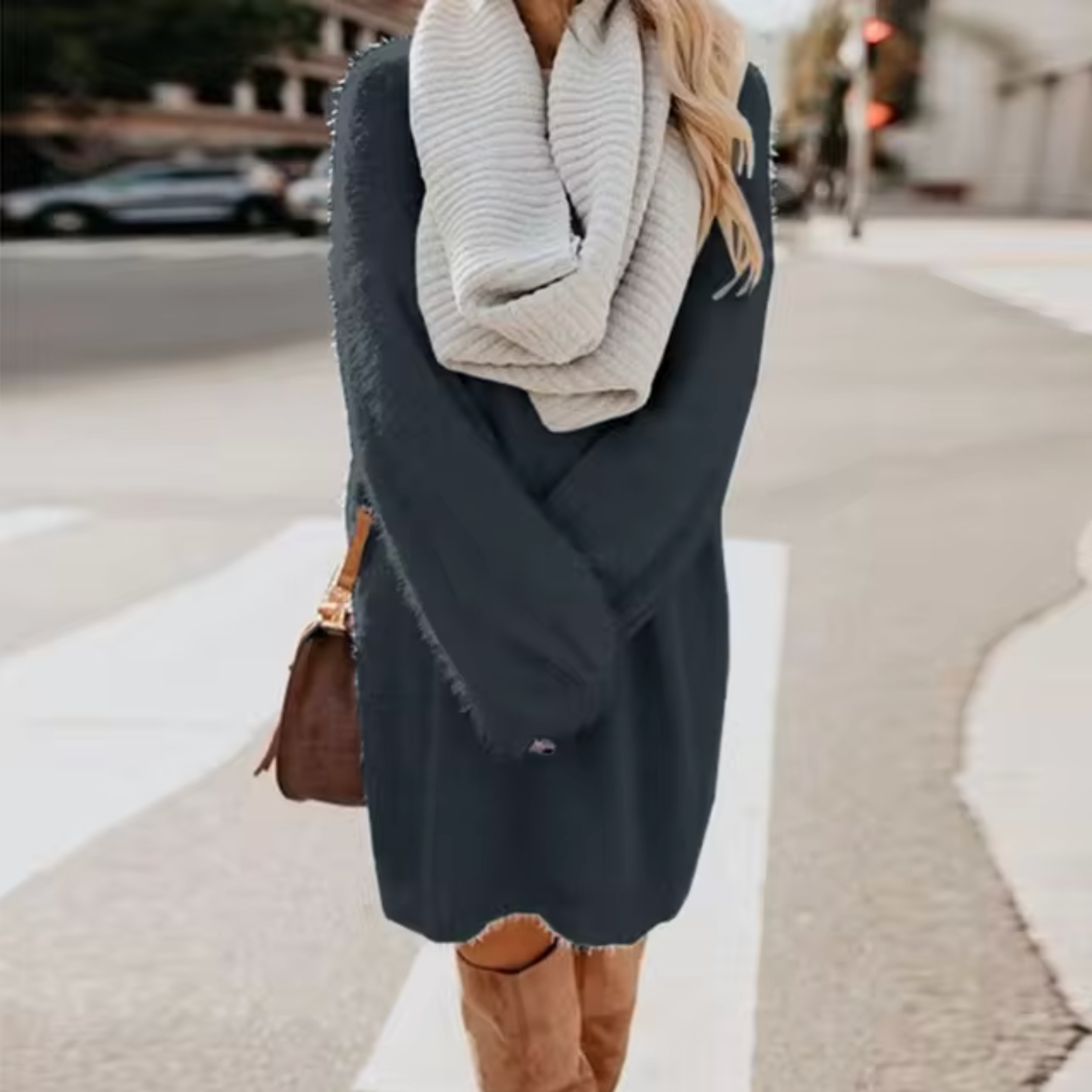 Maria Jose Cotton Knit Modern Dress with Premium Casual Styling