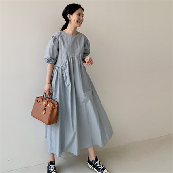 Elida Loose Dress with Puff Sleeves for Women Special Occasion Look